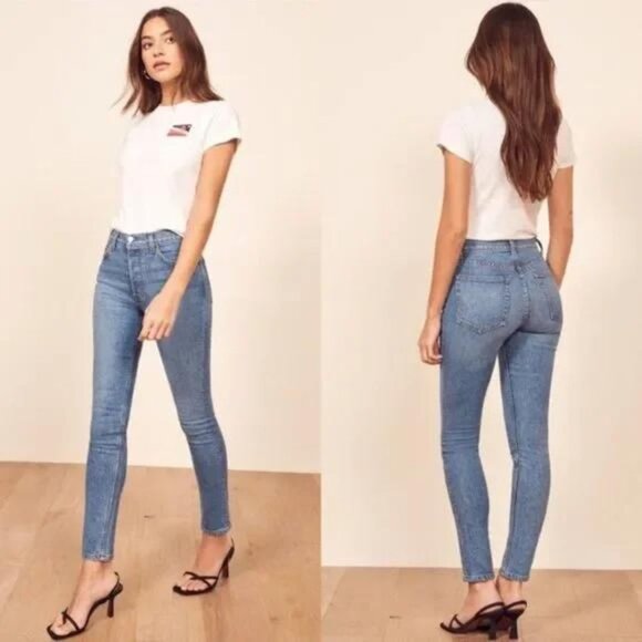 Reformation Denim - Reformation Serena High Waist Skinny Jeans In Maya
